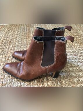Lauren Ralph Lauren Brown Leather Chelsea Ankle Booties